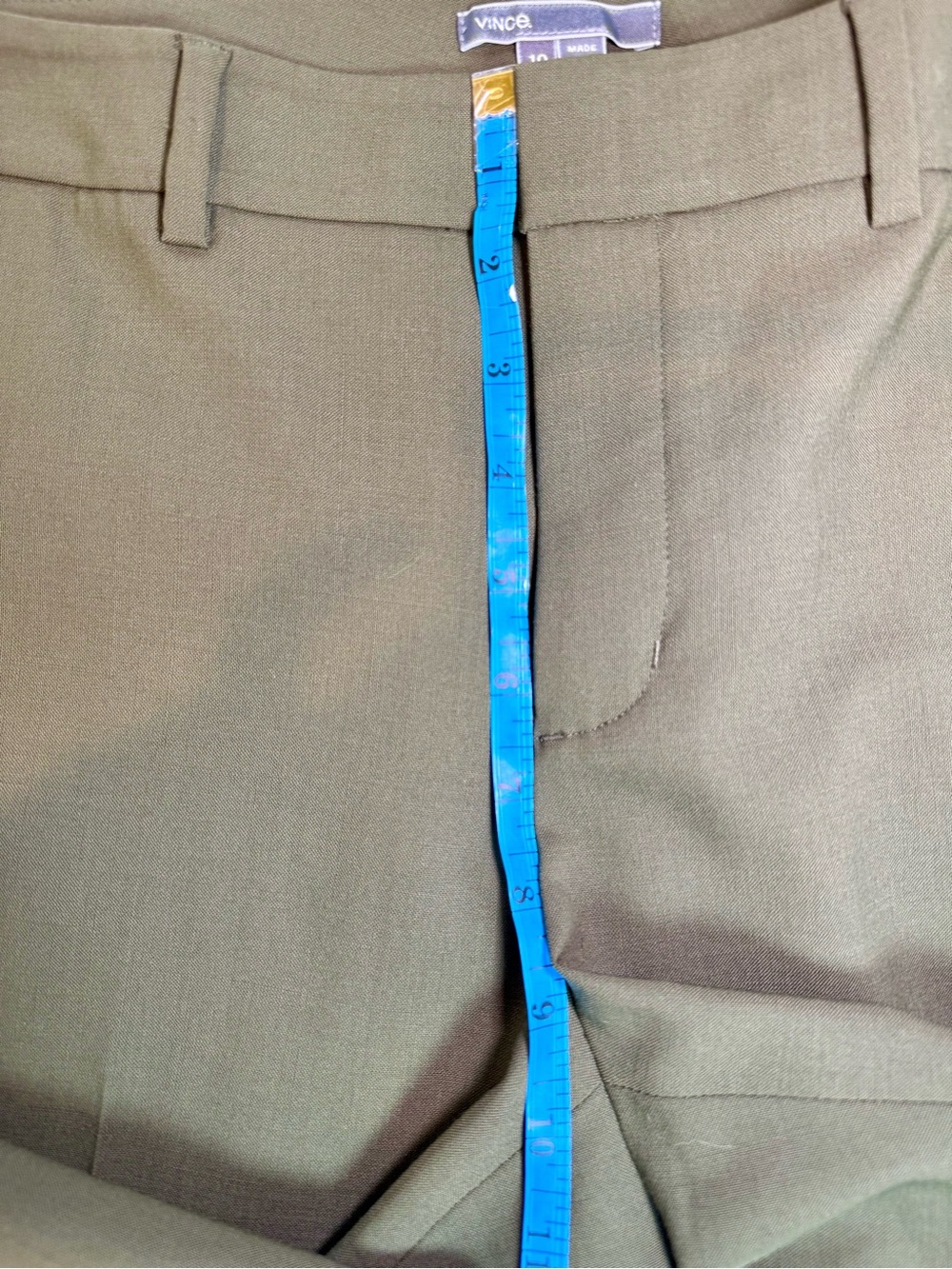 Vince Olive Green Ankle Pants with Black Side Stripe - Picture 13 of 15
